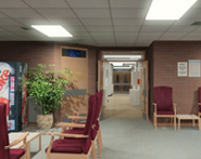 Princess Royal Hospital. Part of walkthrough designed for staff-patient awareness. 